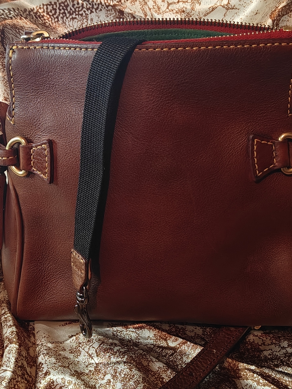 Dooney & Bourke Brown Leather Crossbody Bag - Picture 9 of 10